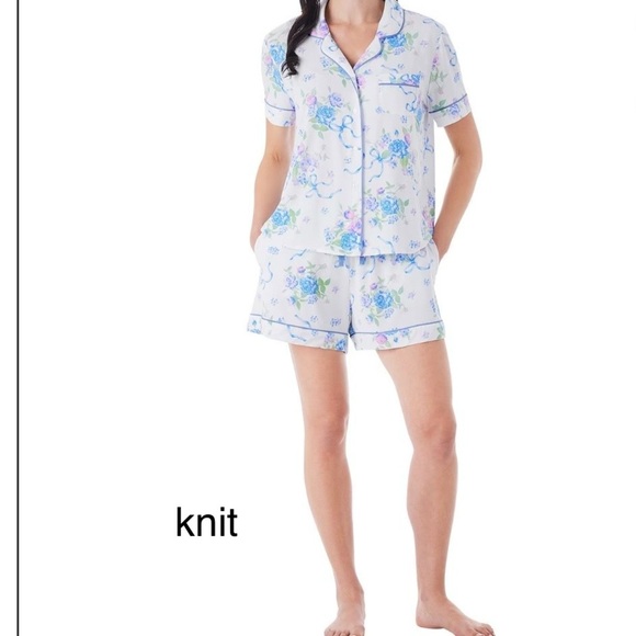Member's Mark Other - MEMBERSMARK Women’s Knit Short Sleeve Top & Shorts Viral Flowers & Bows